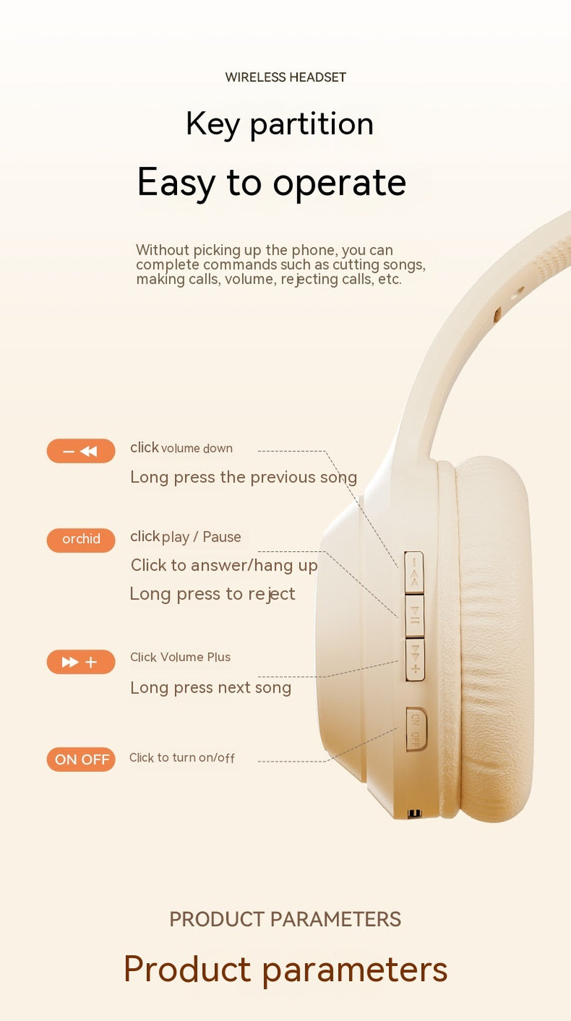 Headset Wireless Bluetooth Headset Good-Looking Mobile Phone Tablet Headset Universal Headset